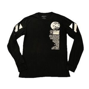 R GSTR T Shirt Mens Small Black Astronaut Long Sleeve No Limit‎ World Is YOURS